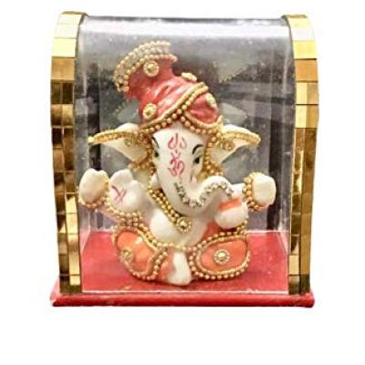 GA11- Appy MUKUT Ganesh Decorative Idol For Home,Temple Dustproof Glass Case