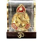 GA 503- Golden Ceramic Red Decorative Idol For Home,Temple Dustproof Glass Case