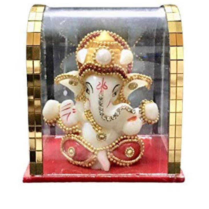 M1 – Ganesha Idol Decorative Idol For Home,Temple Dustproof Glass Case