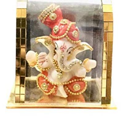 M78 – Ganesha Decorative Idol For Home,Temple Dustproof Glass Case